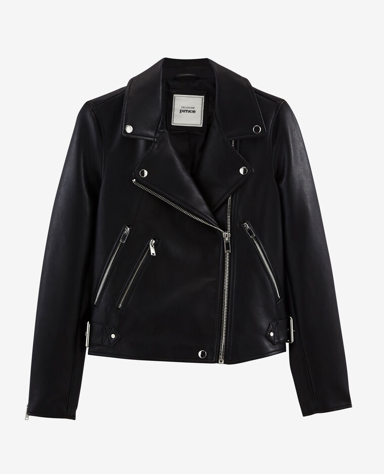 Blouson biker simili cuir noir - Pimkie
