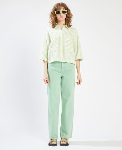 Chemise à rayures vert anis - Pimkie