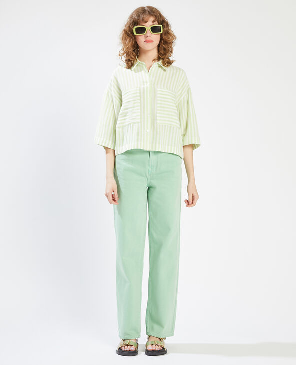 Chemise à rayures vert anis - Pimkie