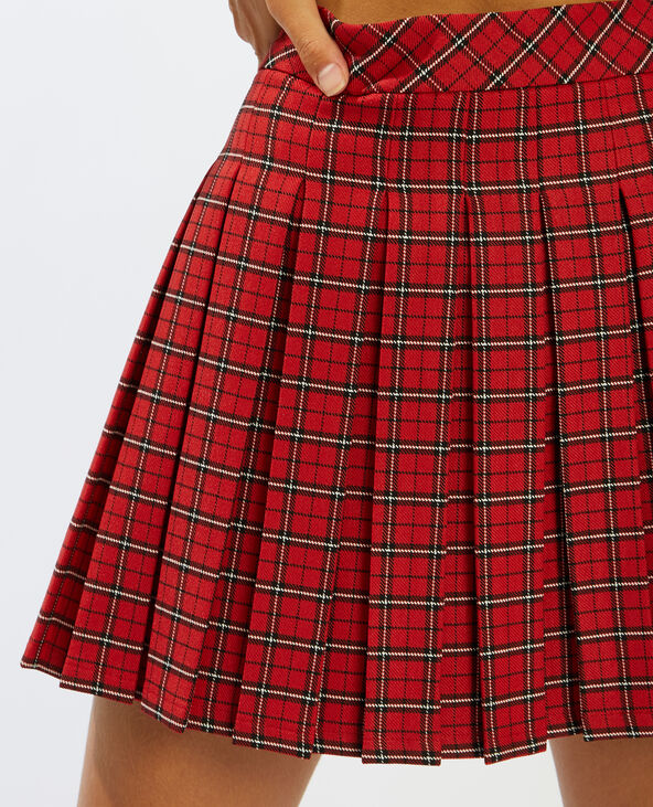 Jupe plissée courte rouge store