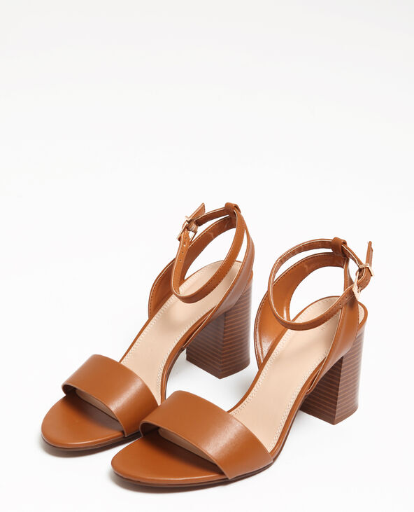 Sandale talon cuir marron discount