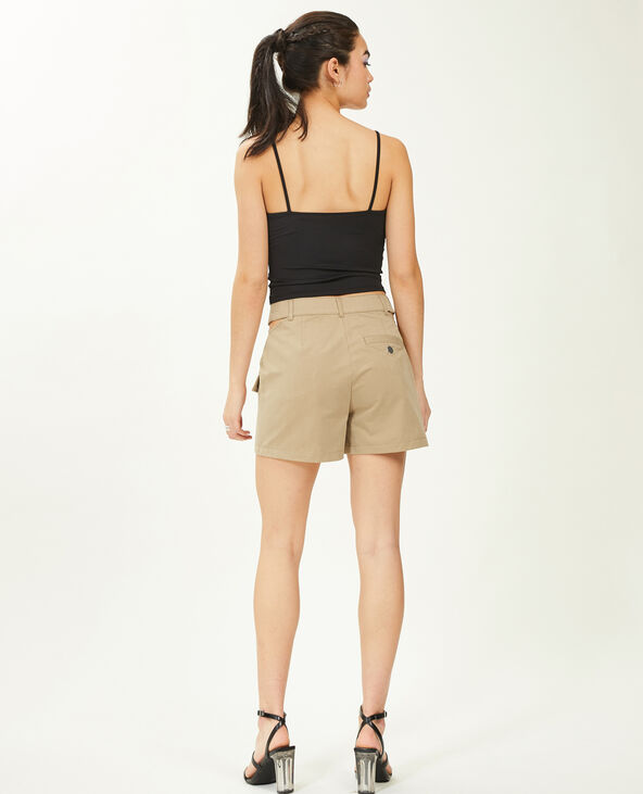 Short taille haute avec découpes côtés marron - Pimkie