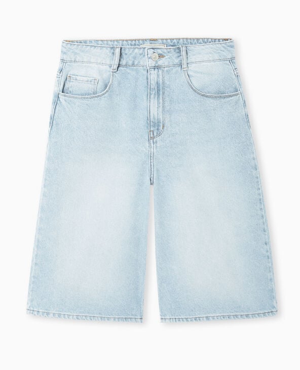 Bermuda en jean loose taille regular bleu clair - Pimkie