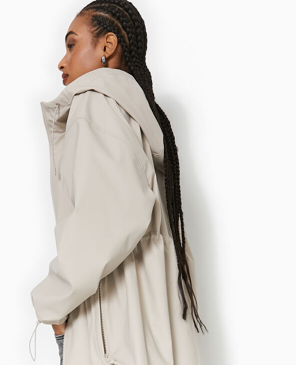 Manteau de pluie avec capuche beige - Pimkie
