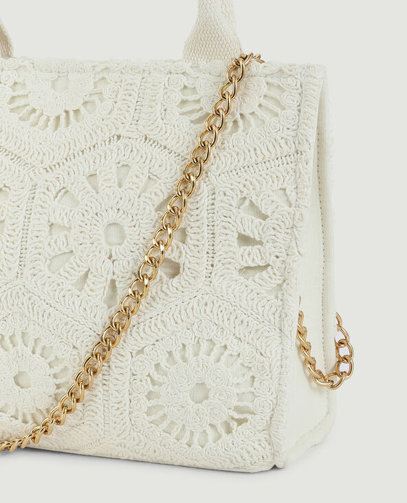 Sac carré en crochet blanc - Pimkie
