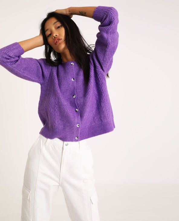 Gilet torsadé violet - Pimkie
