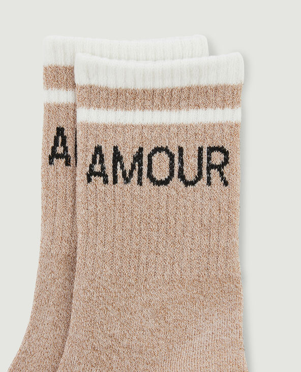 Chaussettes avec fils métallisés écru - Pimkie