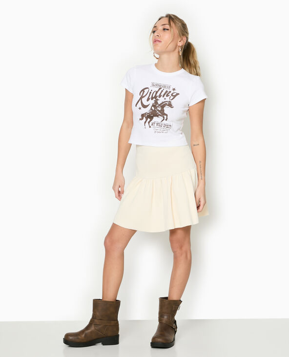 T-shirt ajusté avec print blanc - Pimkie