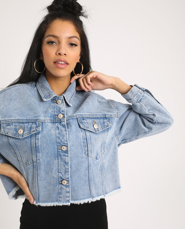Veste en jean bleu discount courte