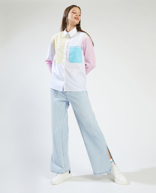 Chemise multicolore manches longues blanc - Pimkie