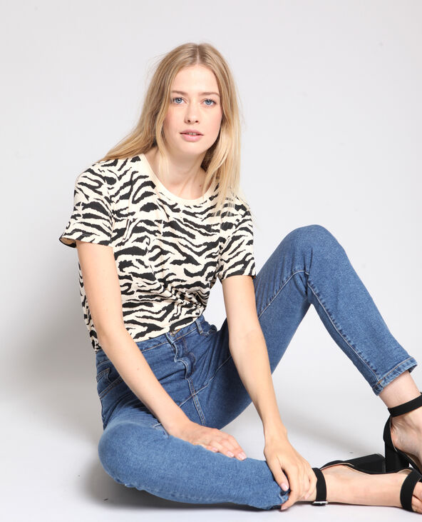 T-shirt zébré beige - Pimkie