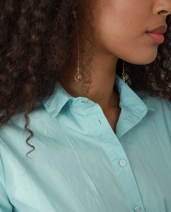 Chemise longue cintrée bleu turquoise - Pimkie