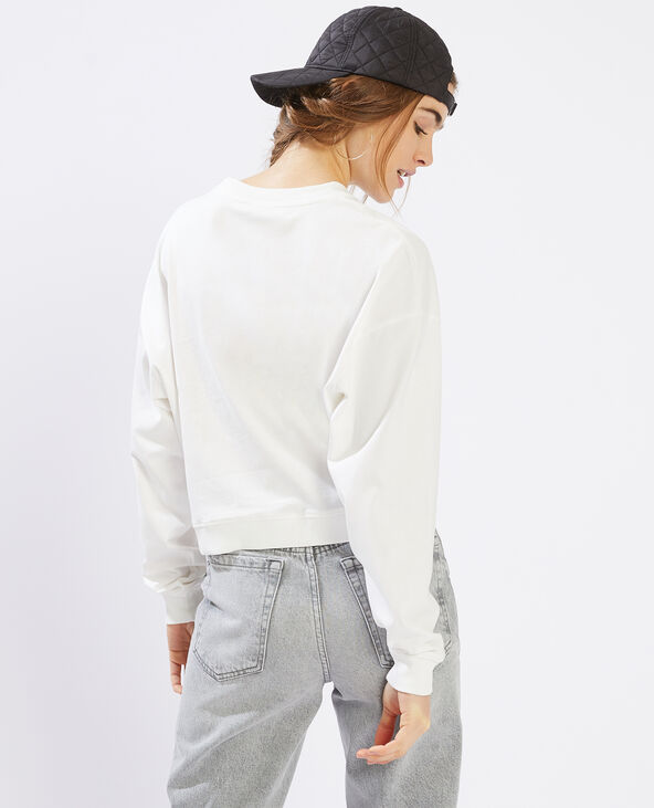 Sweat col rond blanc - Pimkie