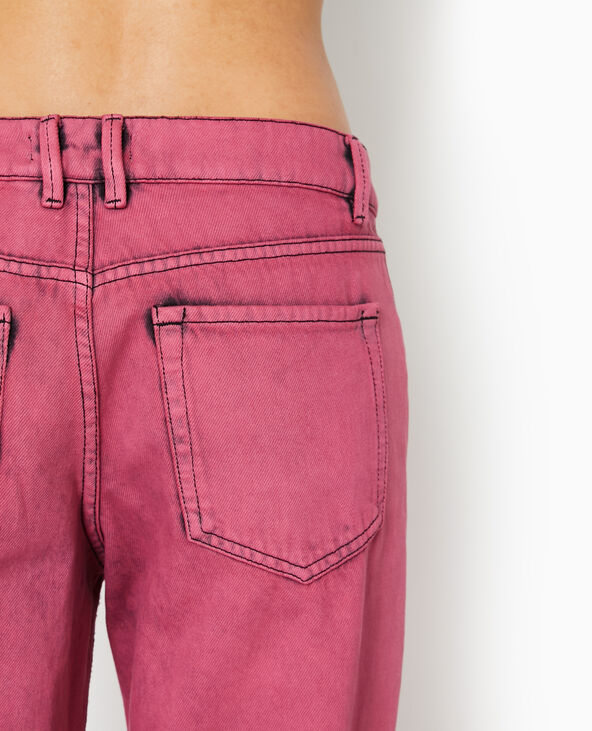Jean droit taille basse effet acid rose - Pimkie
