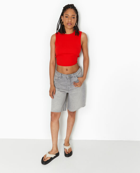 Débardeur en maille côtelée avec cut-out dos rouge - Pimkie
