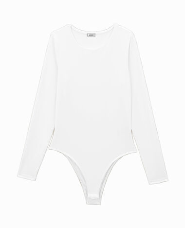 Body manches longues en matière gainante blanc - Pimkie