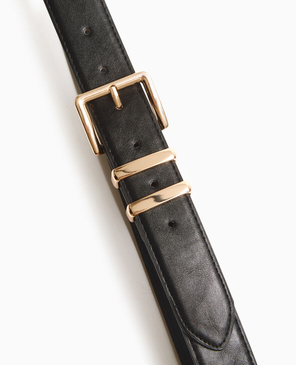 Ceinture en simili cuir avec boucle dorée noir - Pimkie