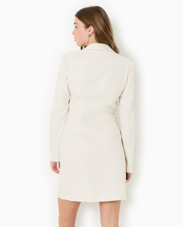 Robe blazer avec ouverture taille blanc - Pimkie