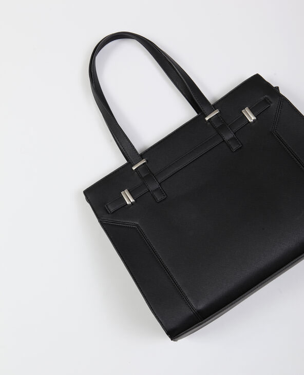 Sac à main en faux cuir noir - Pimkie