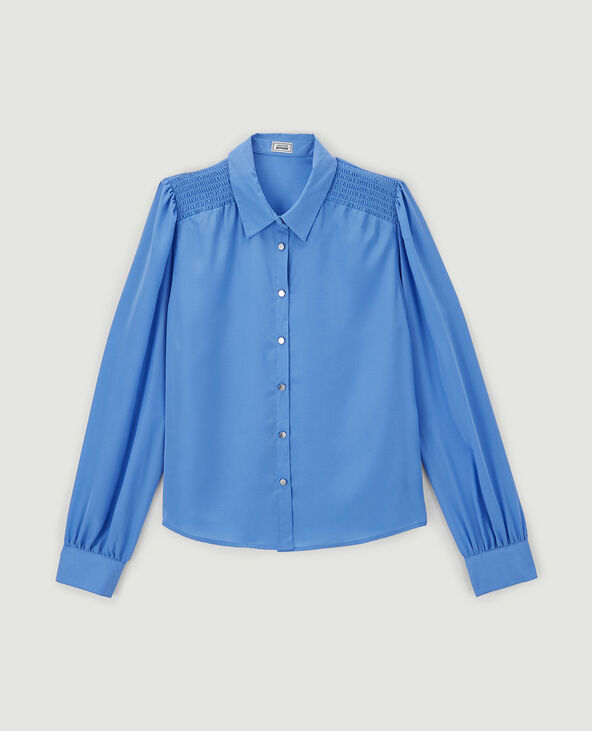 Chemise fluide avec boutons métal bleu - Pimkie