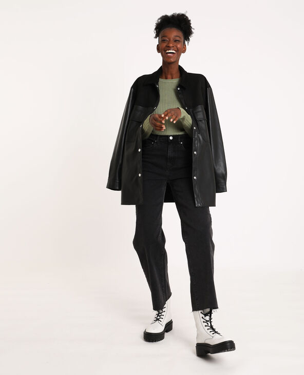 Pull fin côtelé vert de gris - Pimkie