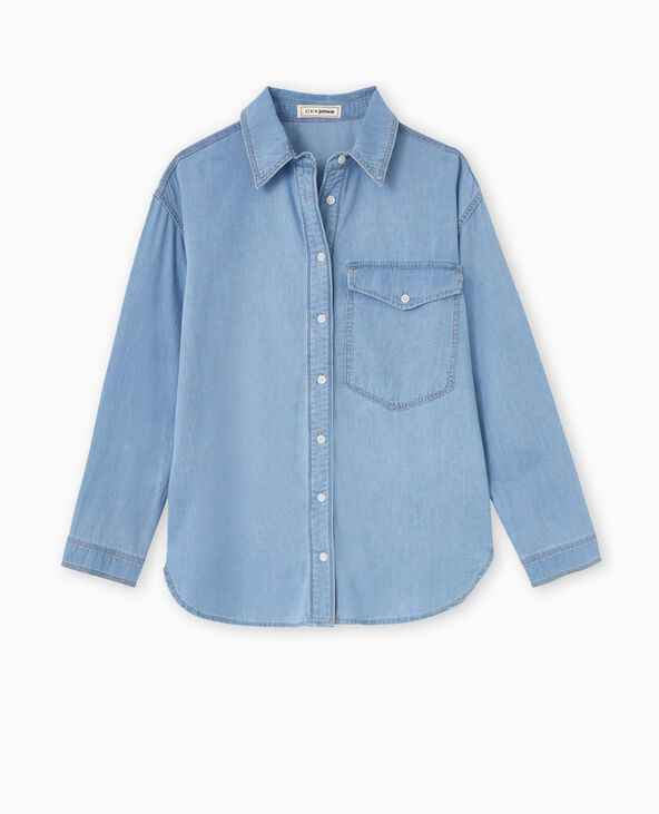 Chemise en jean fluide bleu - Pimkie