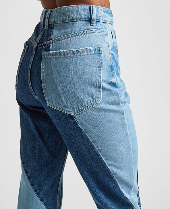 Jean mom bicolore bleu - Pimkie