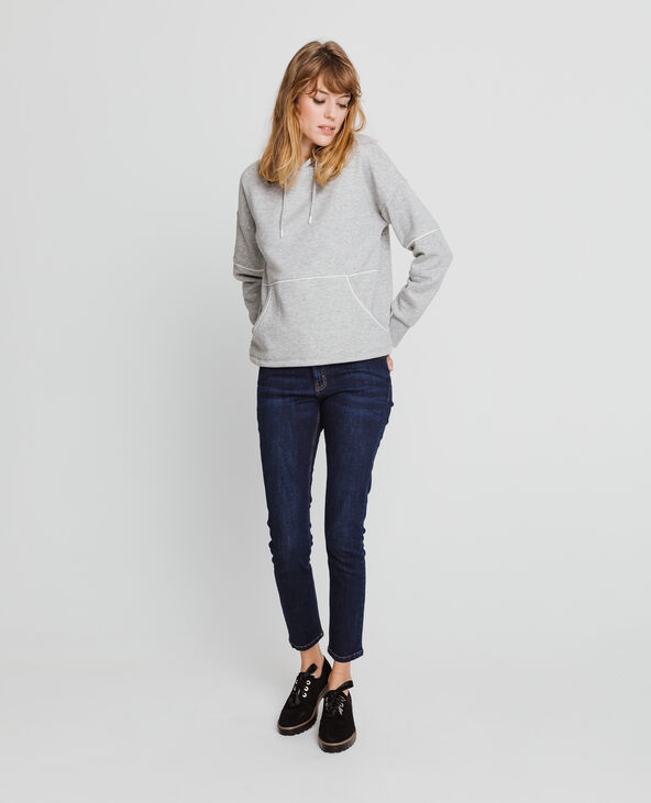 Sweat à capuche gris chiné - Pimkie