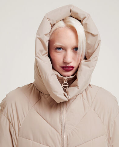 Doudoune mi-longue avec capuche taupe - Pimkie