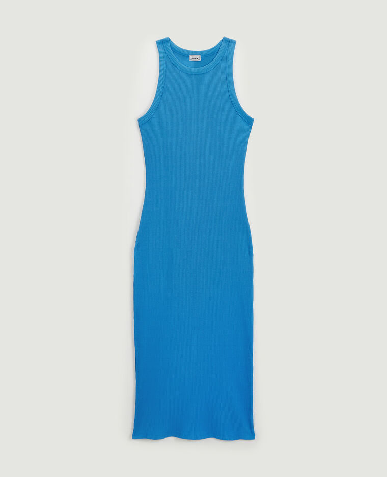 Robe débardeur maille côtelée bleu - Pimkie