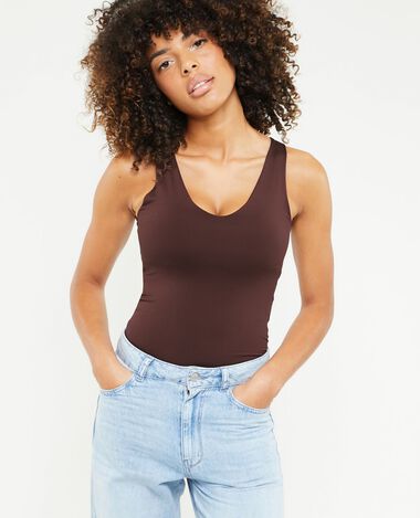 Body col V marron - Pimkie