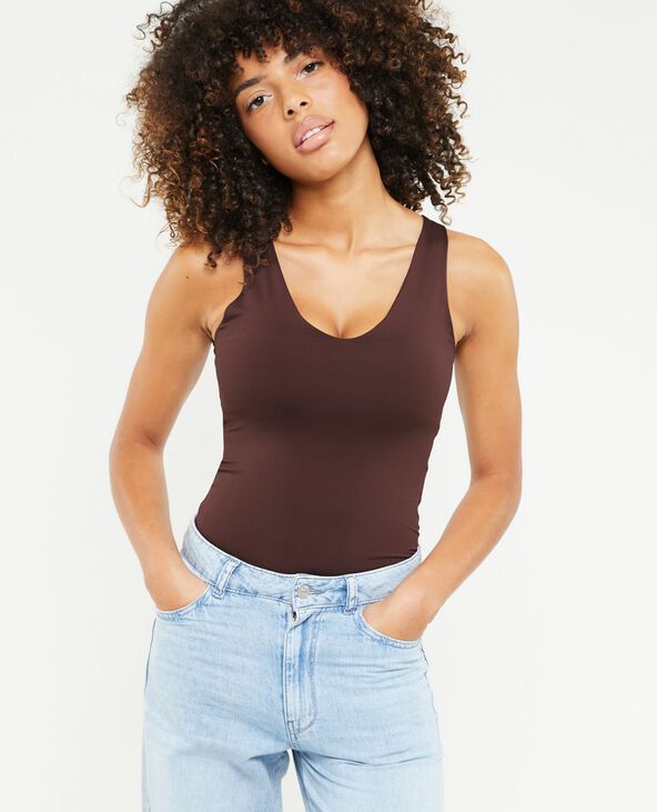Body col V marron - Pimkie