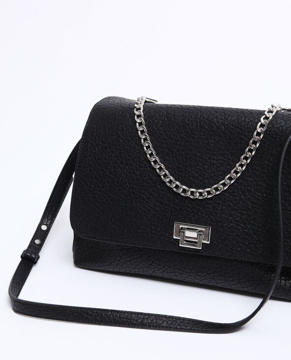 Grand sac en simili cuir noir - Pimkie