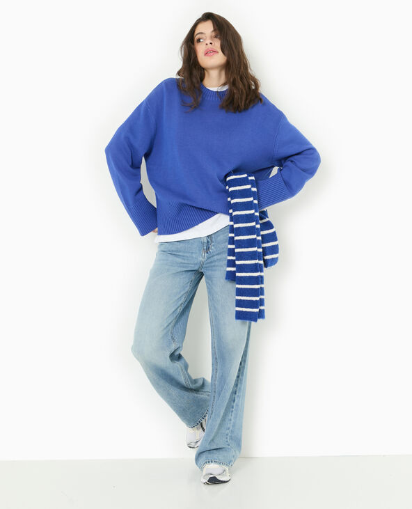 Pull oversize avec grands bord-côtes bleu électrique - Pimkie