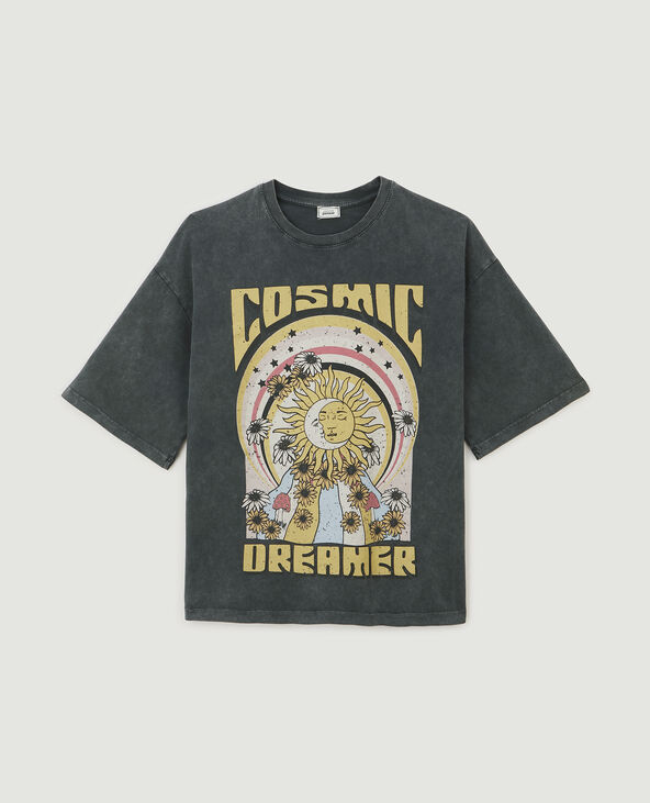 T-shirt oversize avec imprimé gris foncé - Pimkie