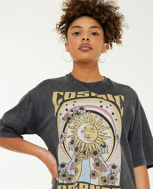 T-shirt oversize avec imprimé gris foncé - Pimkie