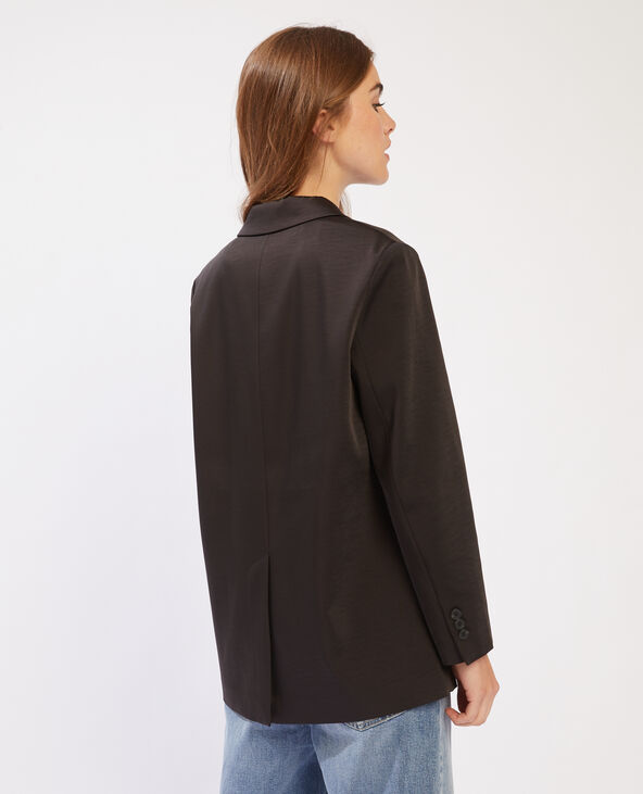 Blazer oversize en satin noir - Pimkie