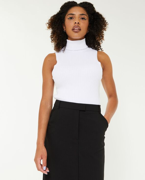 Top col roulé sans manches blanc - Pimkie
