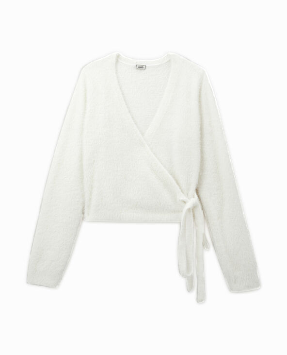 Cache-cœur en maille fluffy blanc - Pimkie