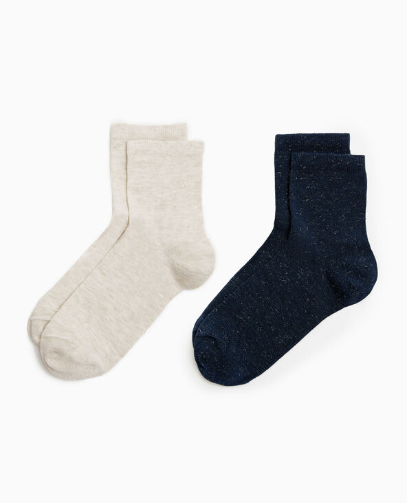 Chaussettes avec fils lurex effet paillettes bleu marine - Pimkie