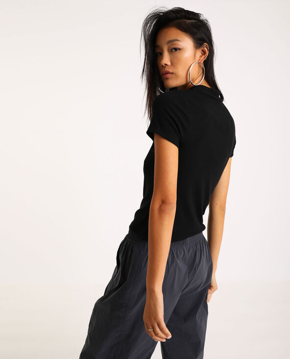 T shirt ouvert devant outlet