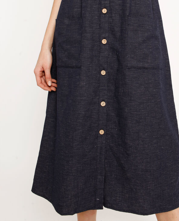 Robe longue boutonnée bleu - Pimkie