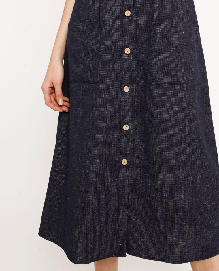 Robe longue boutonnée bleu - Pimkie