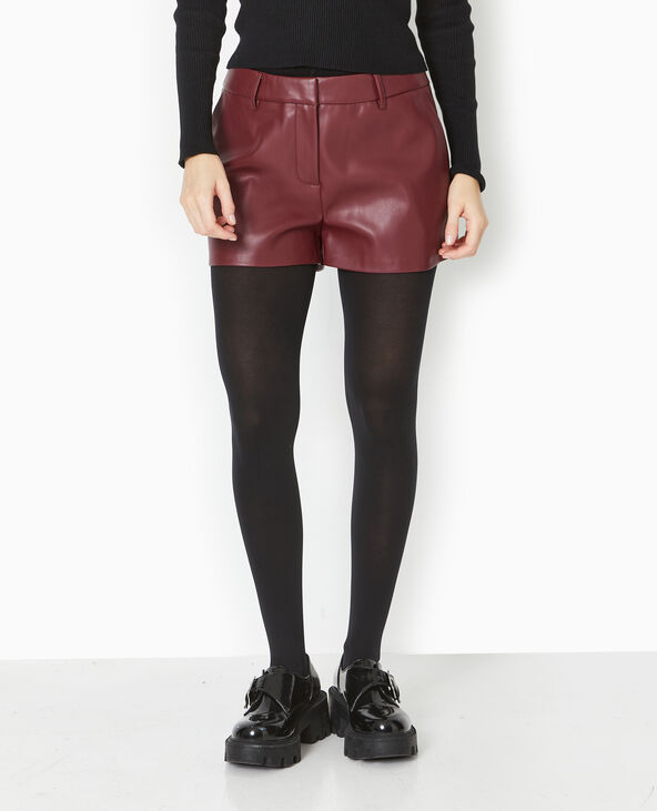 Short court en simili cuir bordeaux - Pimkie