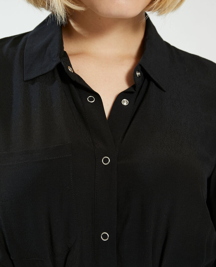 Robe chemise à nouer noir - Pimkie