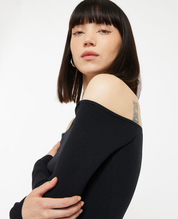 Pull encolure Bardot noir - Pimkie