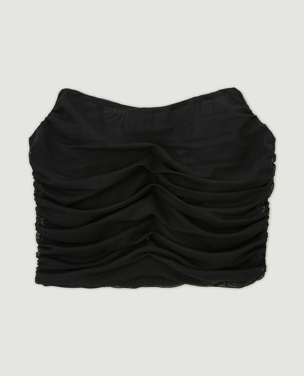 Corset bustier avec micro-mesh noir - Pimkie