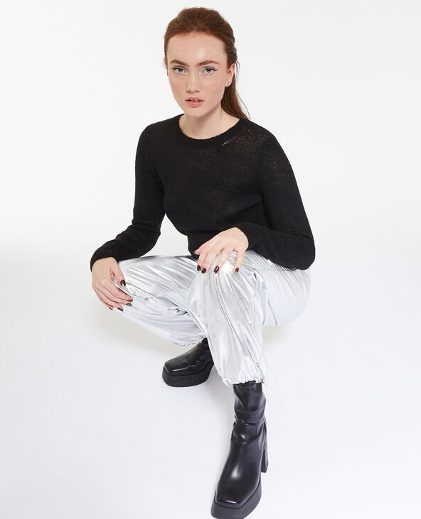 Pull en maille légère et transparente noir - Pimkie