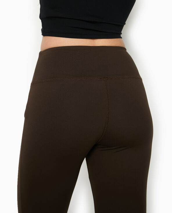 Legging en maille extensible et sculptante marron - Pimkie