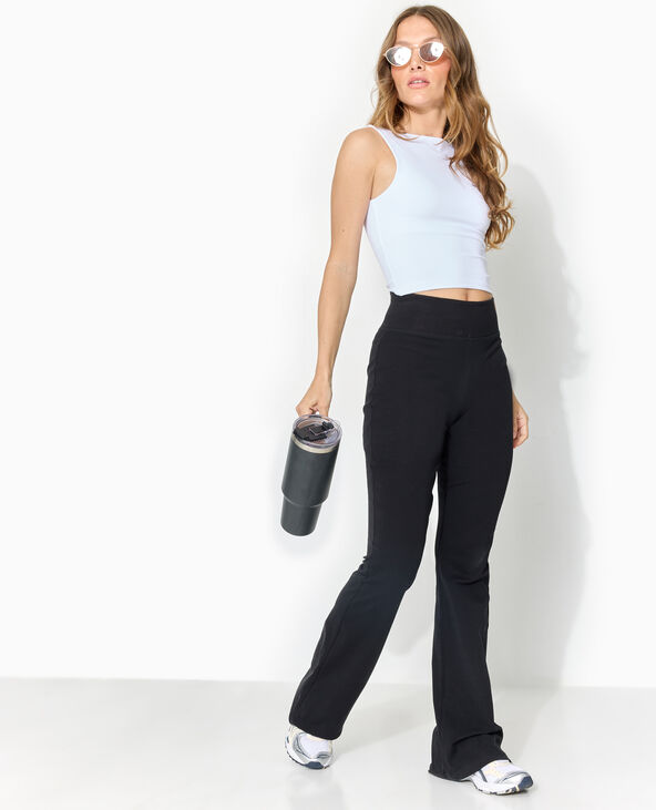 Pantalon flare en maille extensible noir - Pimkie